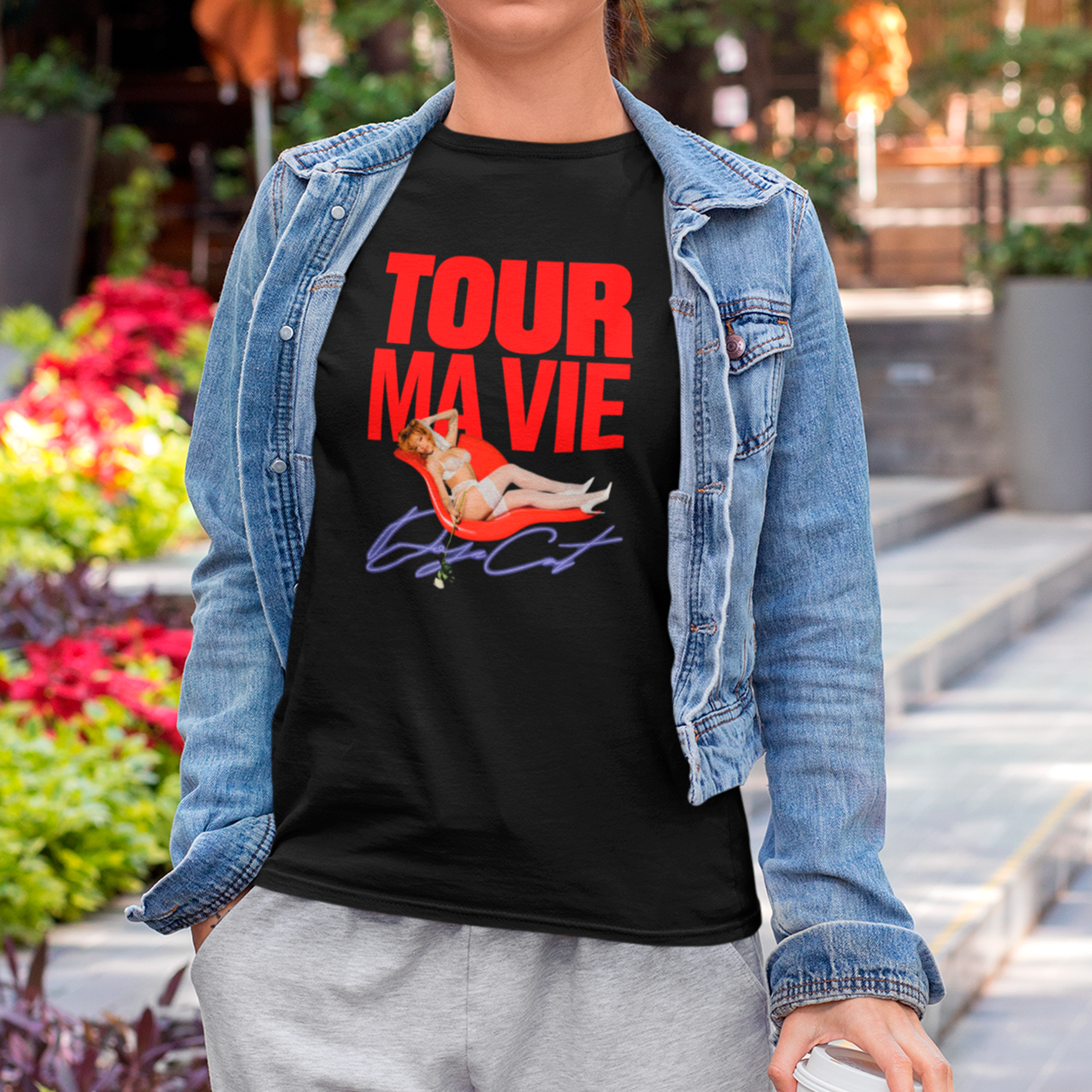 Camiseta Básica Doja Cat Tour Ma Vie - Preto