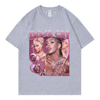 Camiseta Doja Cat Kiss Me More cinza