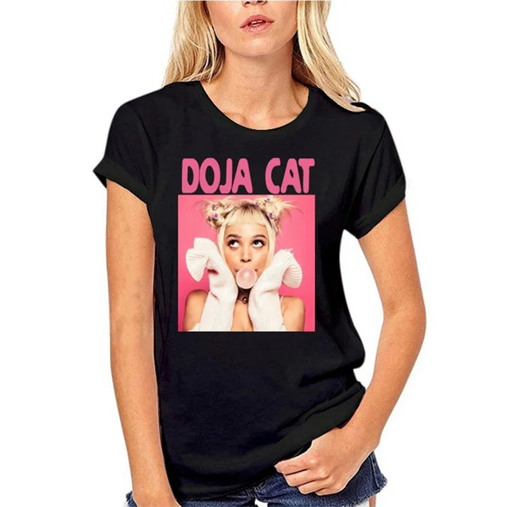 Camiseta Básica Doja Cat Bubble Gum - Preto