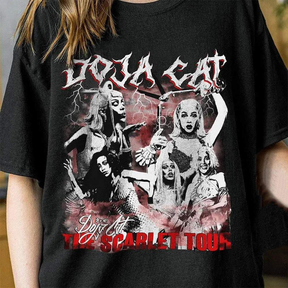 Camiseta Básica Doja Cat The Scarlet Tour - Preto