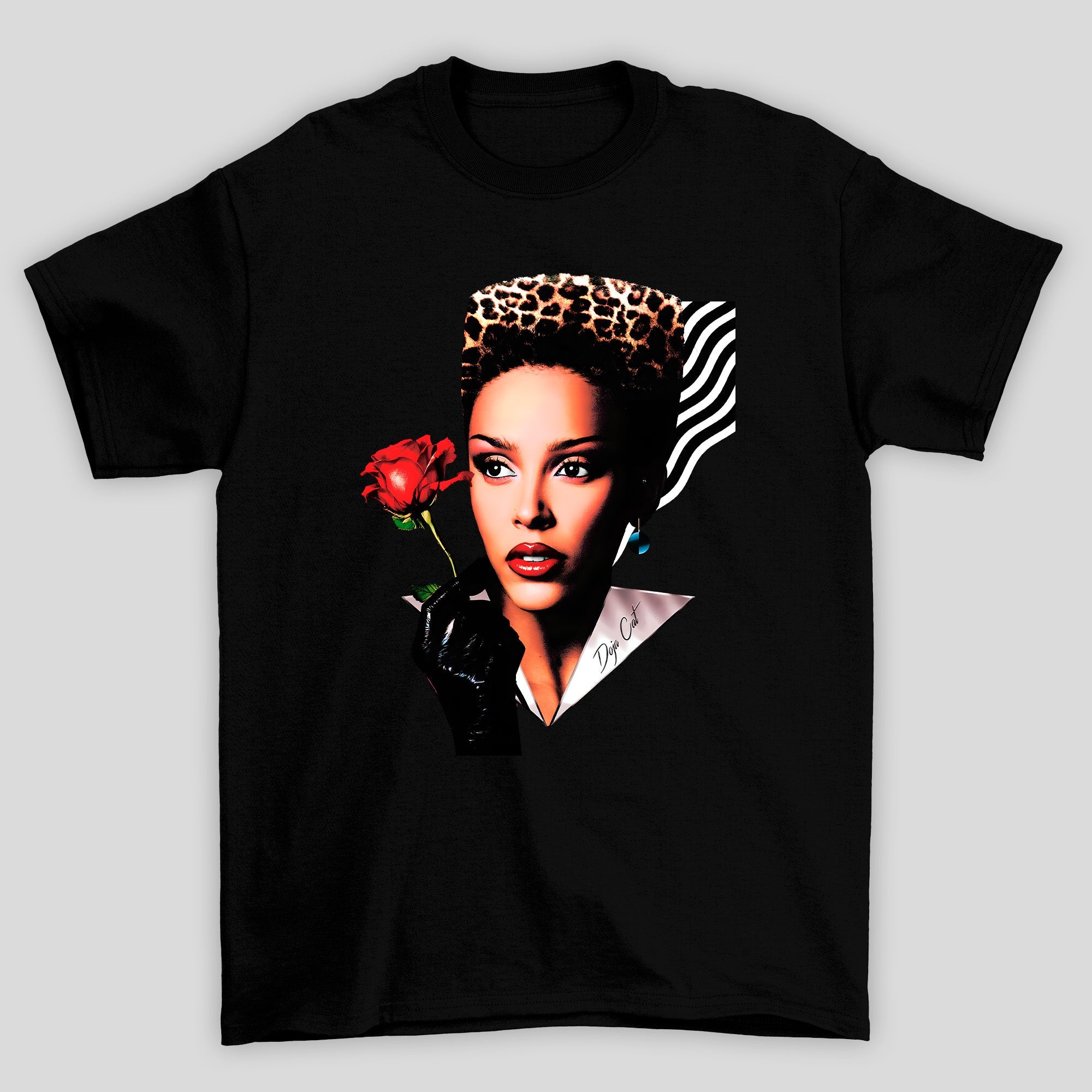 Camiseta Básica Doja Cat Hair Style - Preto