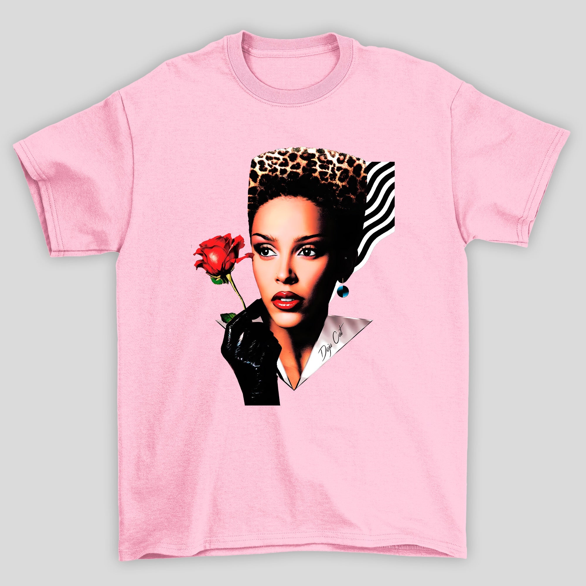 Camiseta Básica Doja Cat Hair Style - Rosa bebe