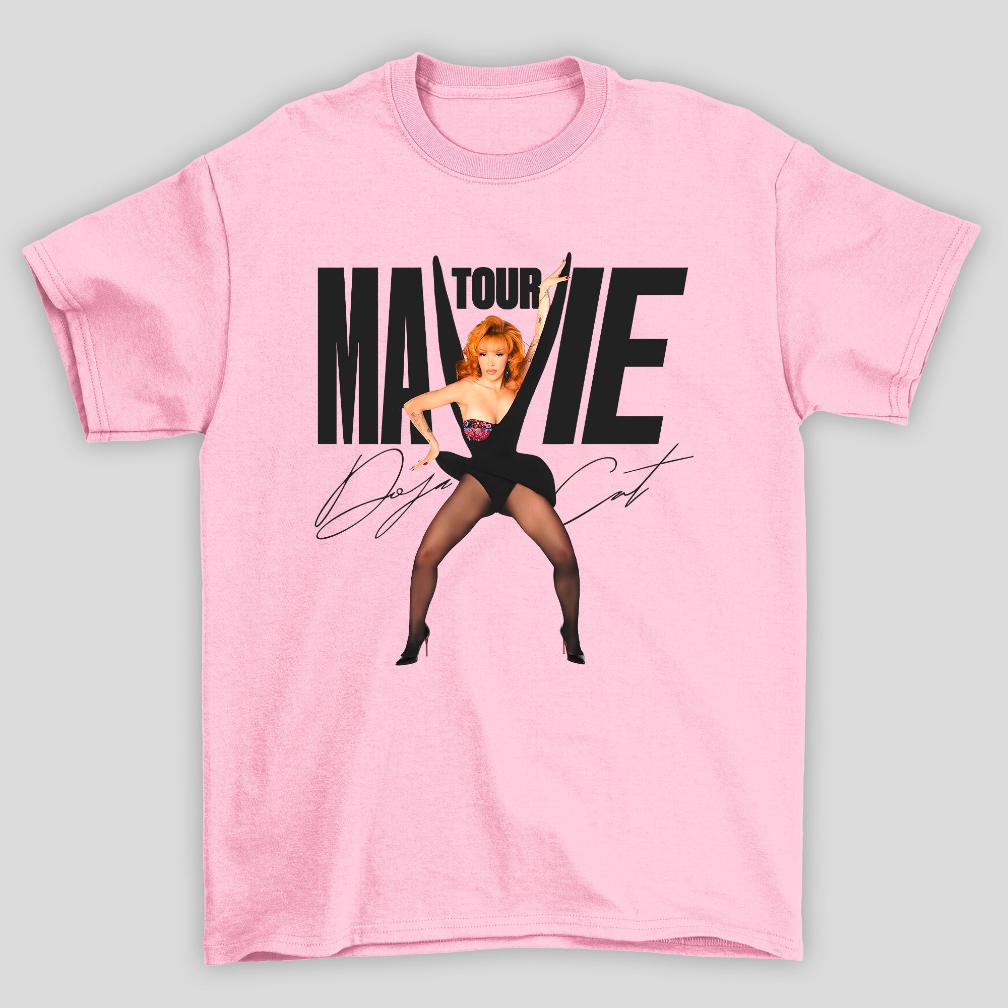 Camiseta Básica Doja Cat Mavie Tour - Rosa bebe