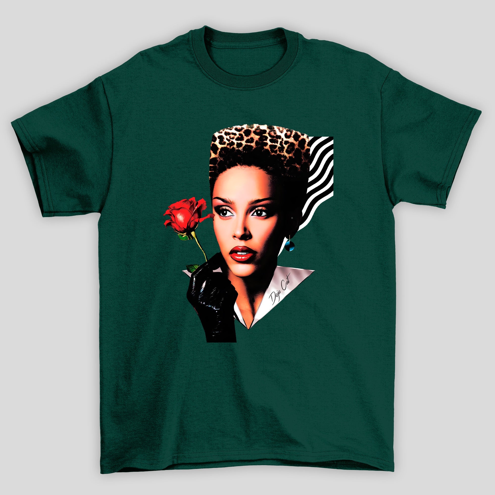 Camiseta Básica Doja Cat Hair Style - Verde
