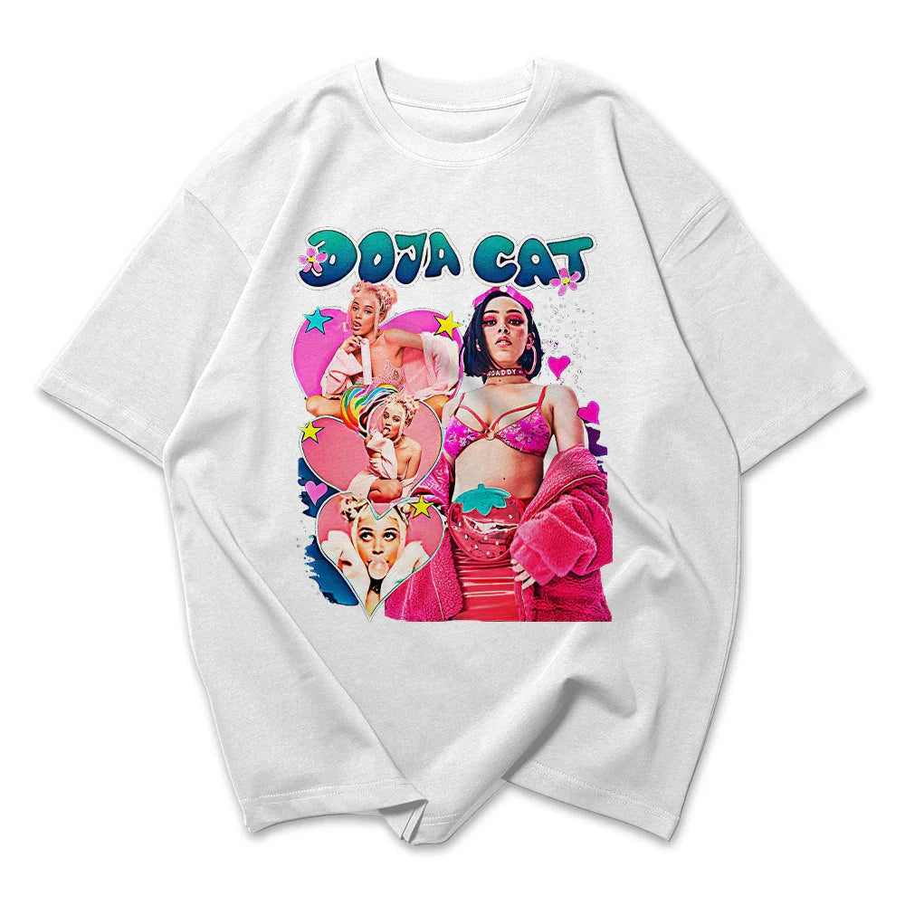 Camiseta Oversized Doja Cat Style - Branco