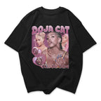 Camiseta Oversized Doja Cat Kiss Me More - Preto