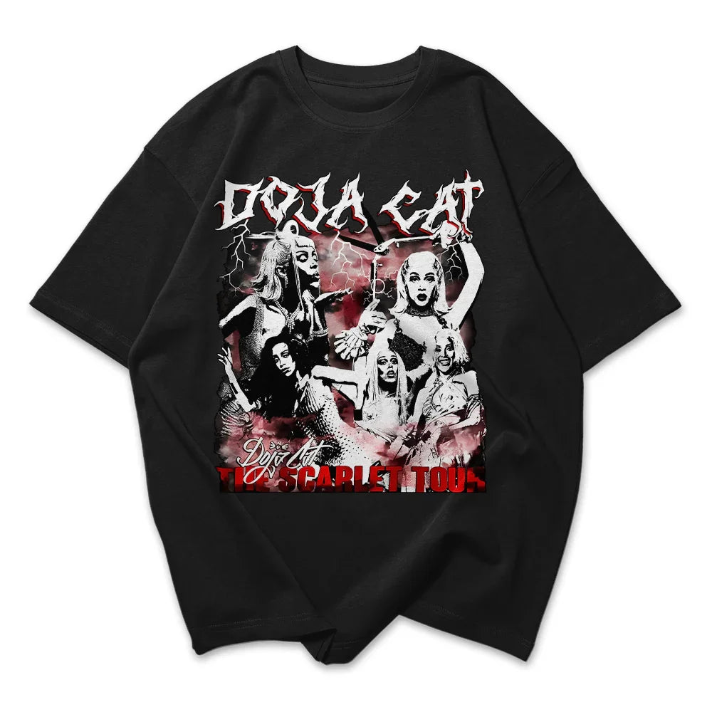 Camiseta Oversized Doja Cat The Scarlet Tour - Preto