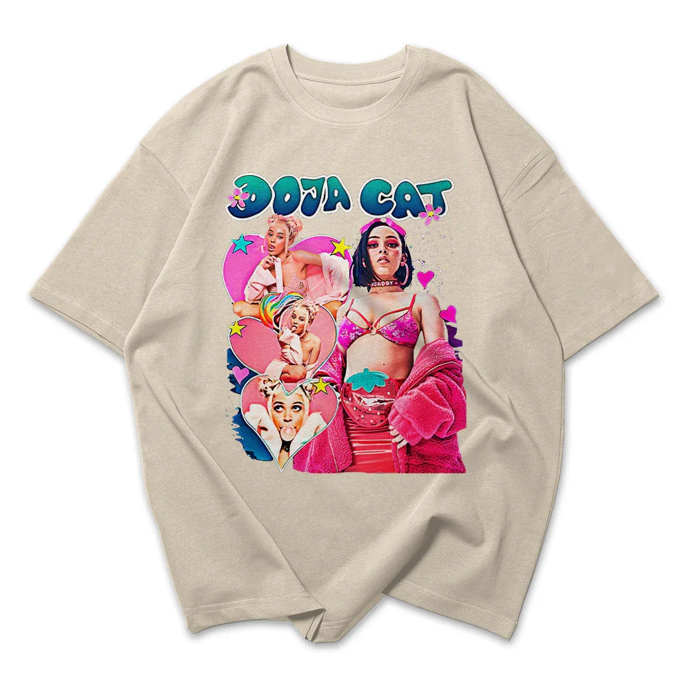 Camiseta Oversized Doja Cat Style - Pérola