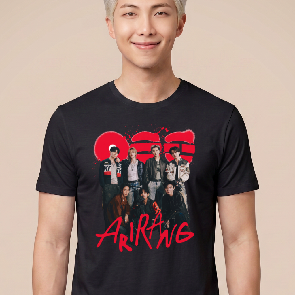 Camiseta BTS Arirang Magazine World - Preta (RM)