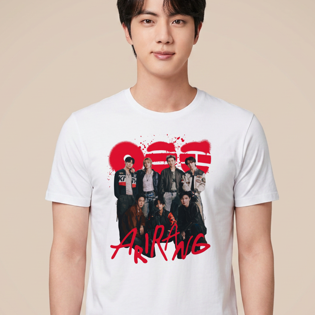 Camiseta BTS Arirang Magazine World - Branca (Jin)