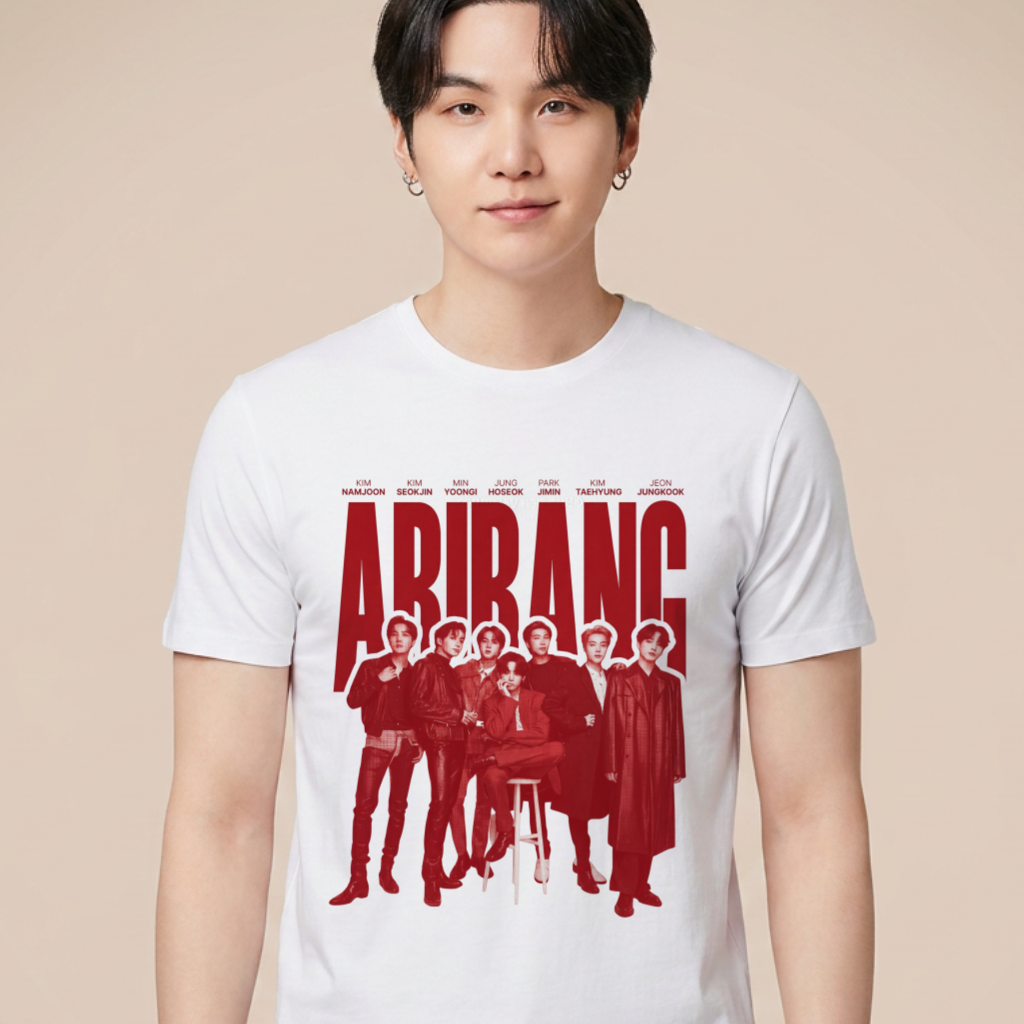 Camiseta BTS Arirang Nomes - Branca (Suga)