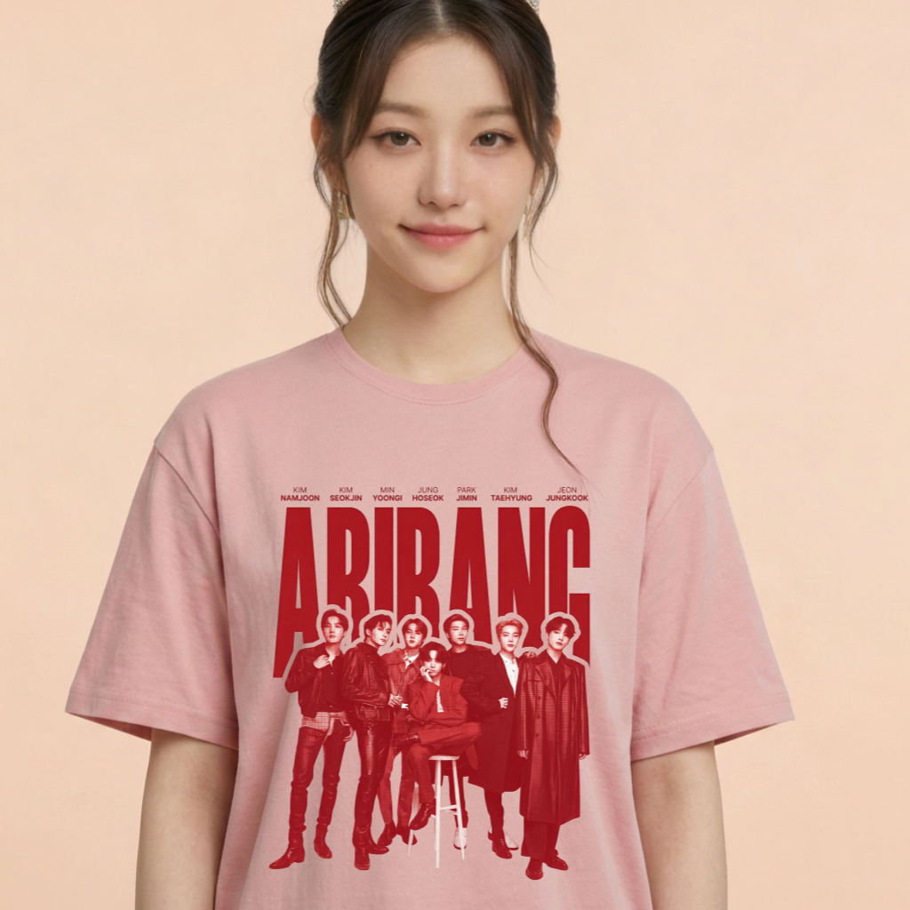 Camiseta BTS Arirang Nomes - Rosa (Wonyoung)