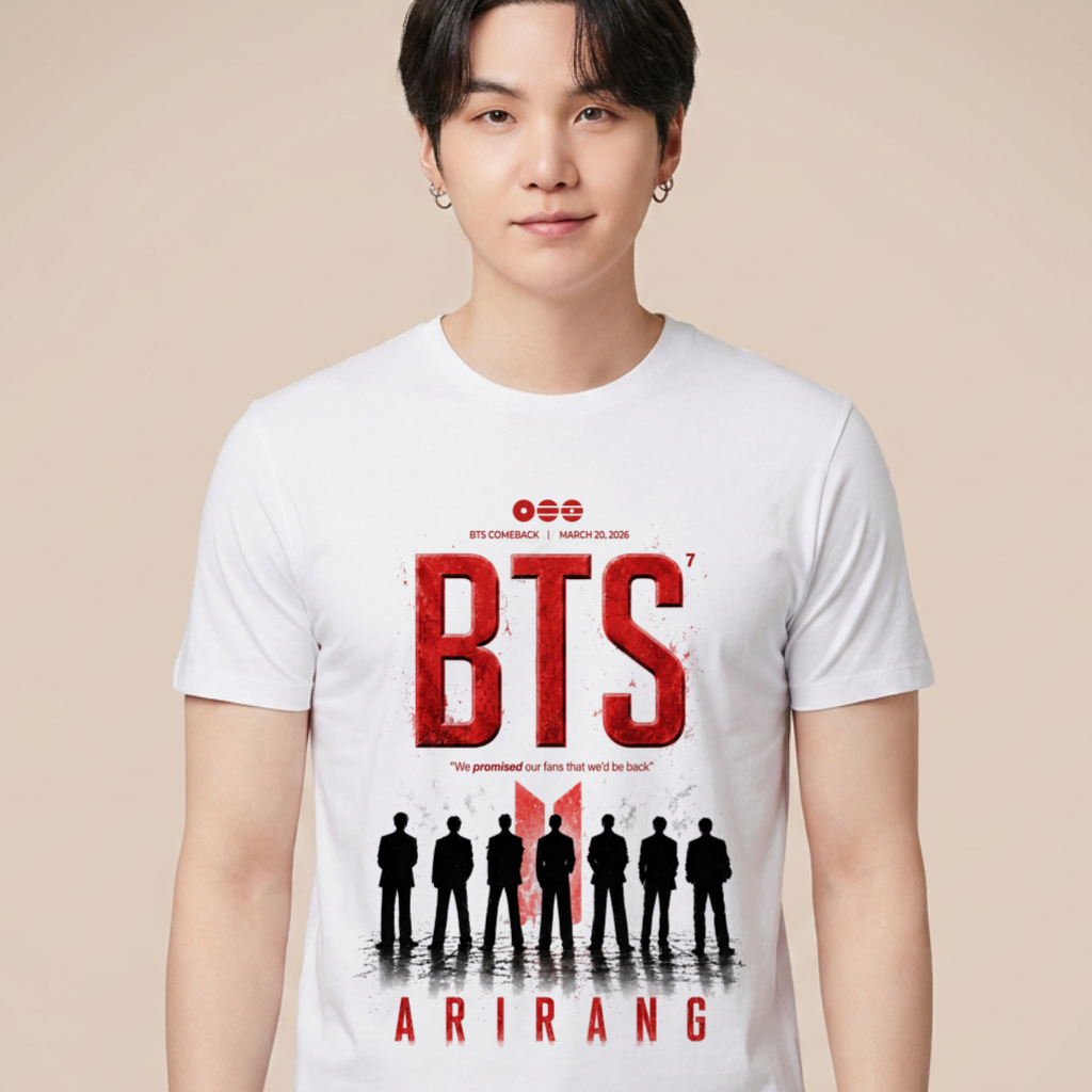 Camiseta BTS Arirang Silhuetas - Branca (Suga)