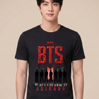 Camiseta BTS Arirang Silhuetas - Preta (Jin)