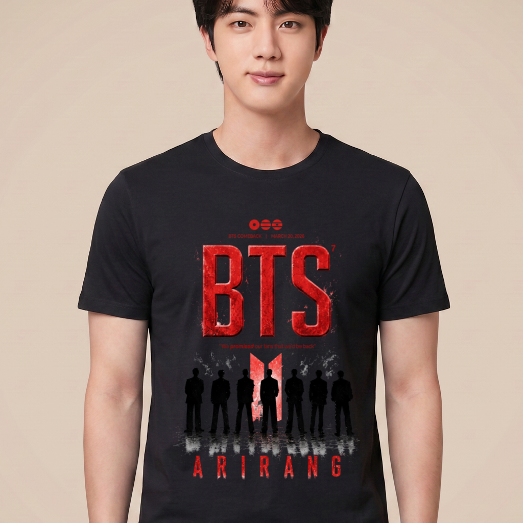 Camiseta BTS Arirang Silhuetas - Preta (Jin)