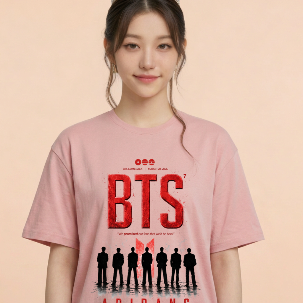 Camiseta BTS Arirang Silhuetas - Rosa (Wonyoung)