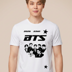 Camiseta BTS 2026 ARMY Cartoon - Branca (Jimin)