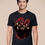 Camiseta BTS Grupo Vermelho - Preta (V)