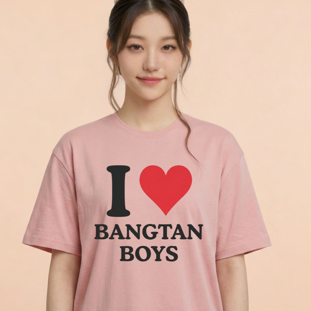 Camiseta I Love Bangtan Boys - Rosa (Wonyoung)
