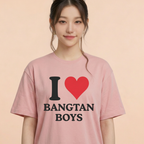 Camiseta I Love Bangtan Boys - Rosa (Wonyoung)