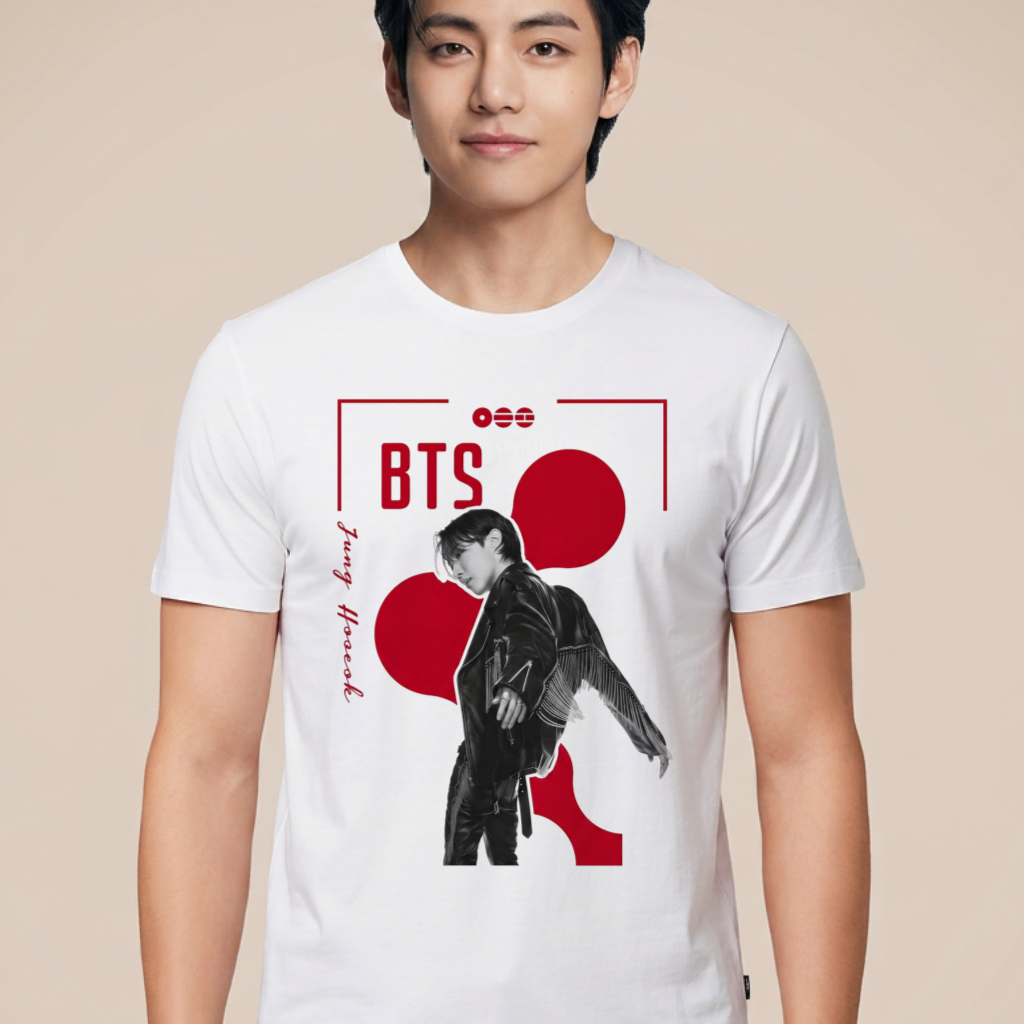 Camiseta BTS J-Hope Pôster - Branca (V)