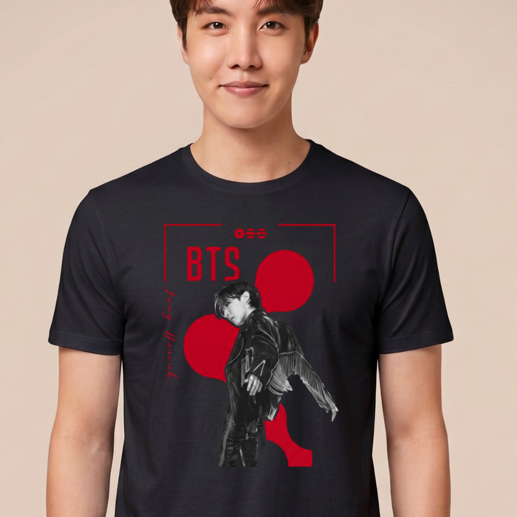 Camiseta BTS J-Hope Pôster - Preta (J-Hope)