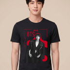 Camiseta BTS Jin Pôster - Preta (Jin)