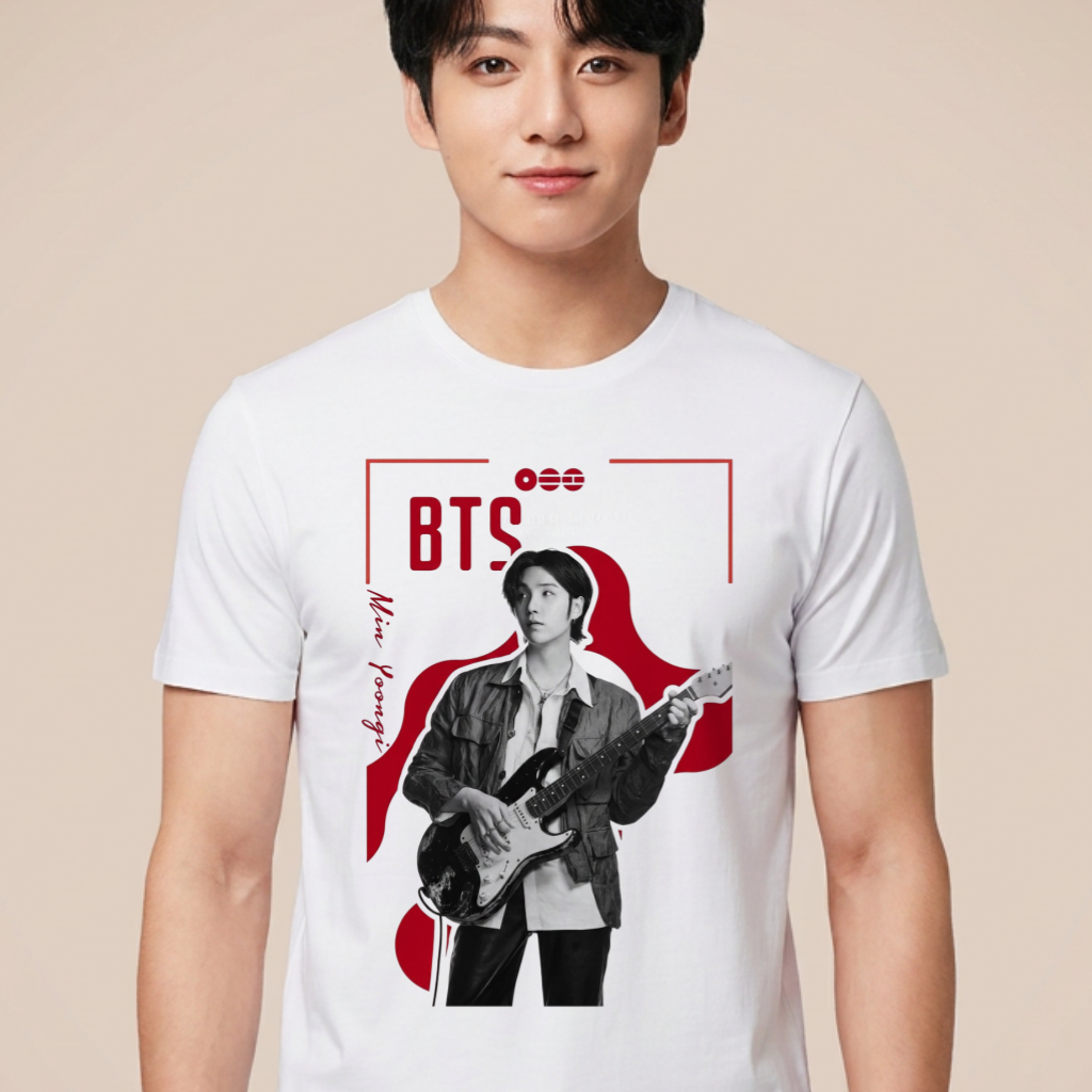 Camiseta BTS Jungkook Pôster - Branca (Jungkook)