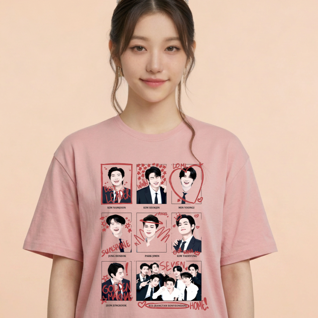 Camiseta BTS Membros Apelidos - Rosa (Wonyoung)