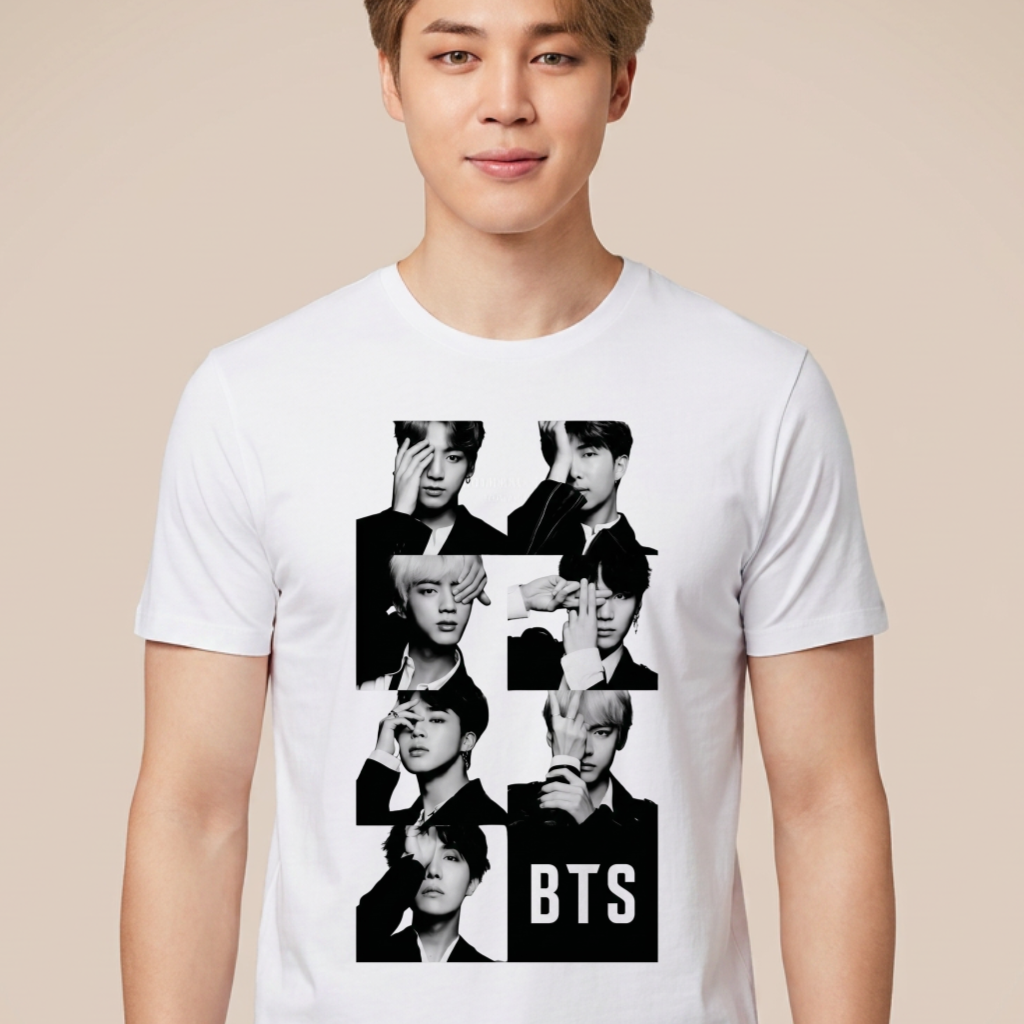 Camiseta BTS Monocromático - Branca (Jimin)