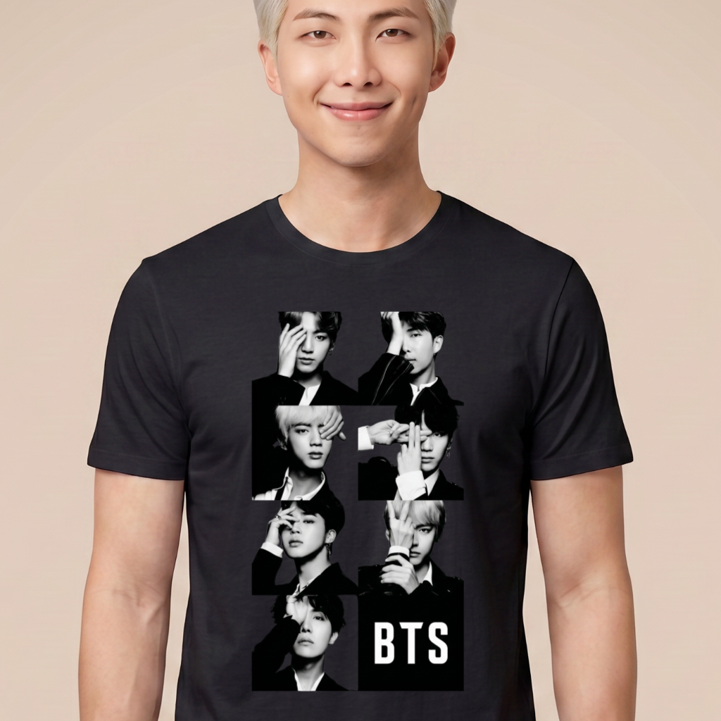 Camiseta BTS Monocromático - Preta (RM)