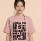 Camiseta BTS Nomes Reais - Rosa (Wonyoung)