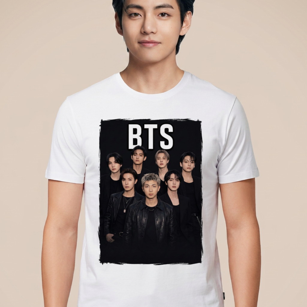 Camiseta BTS Pôster - Branca (V)