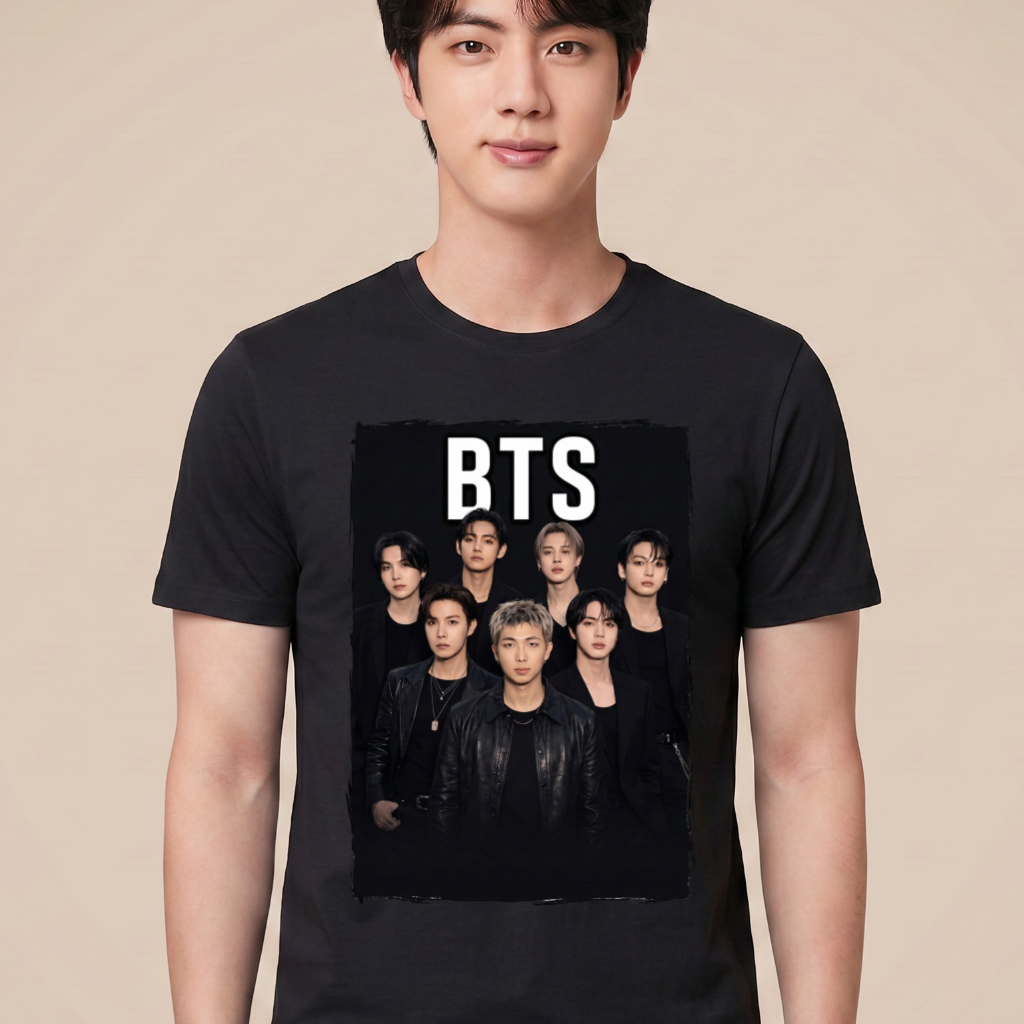 Camiseta BTS Pôster - Preta (Jin)