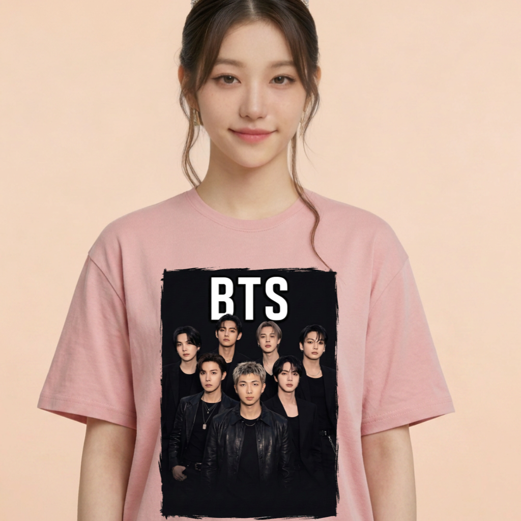 Camiseta BTS Pôster - Rosa (Wonyoung)