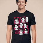 Camiseta BTS World Tour 2026 Cartoon - Preta (V)