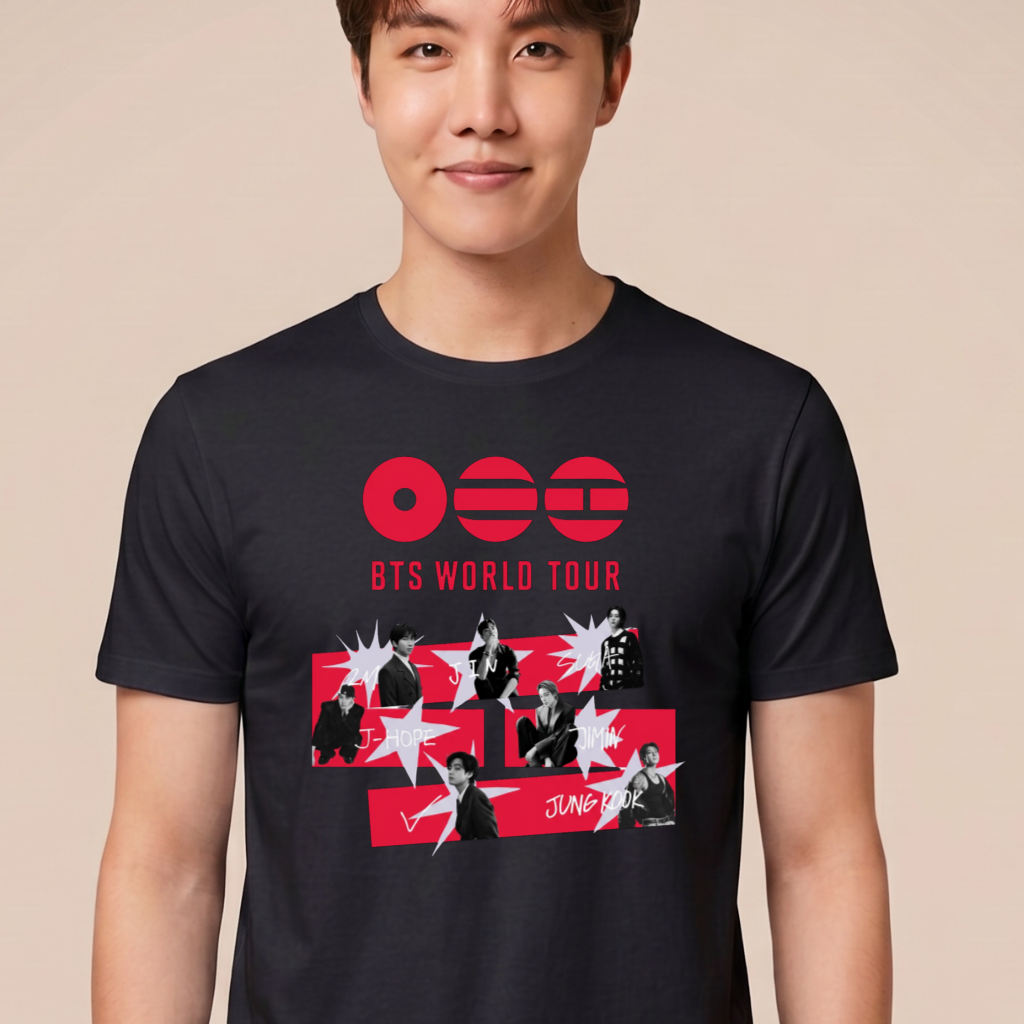 Camiseta BTS World Tour 2026 - Preta (J-Hope)