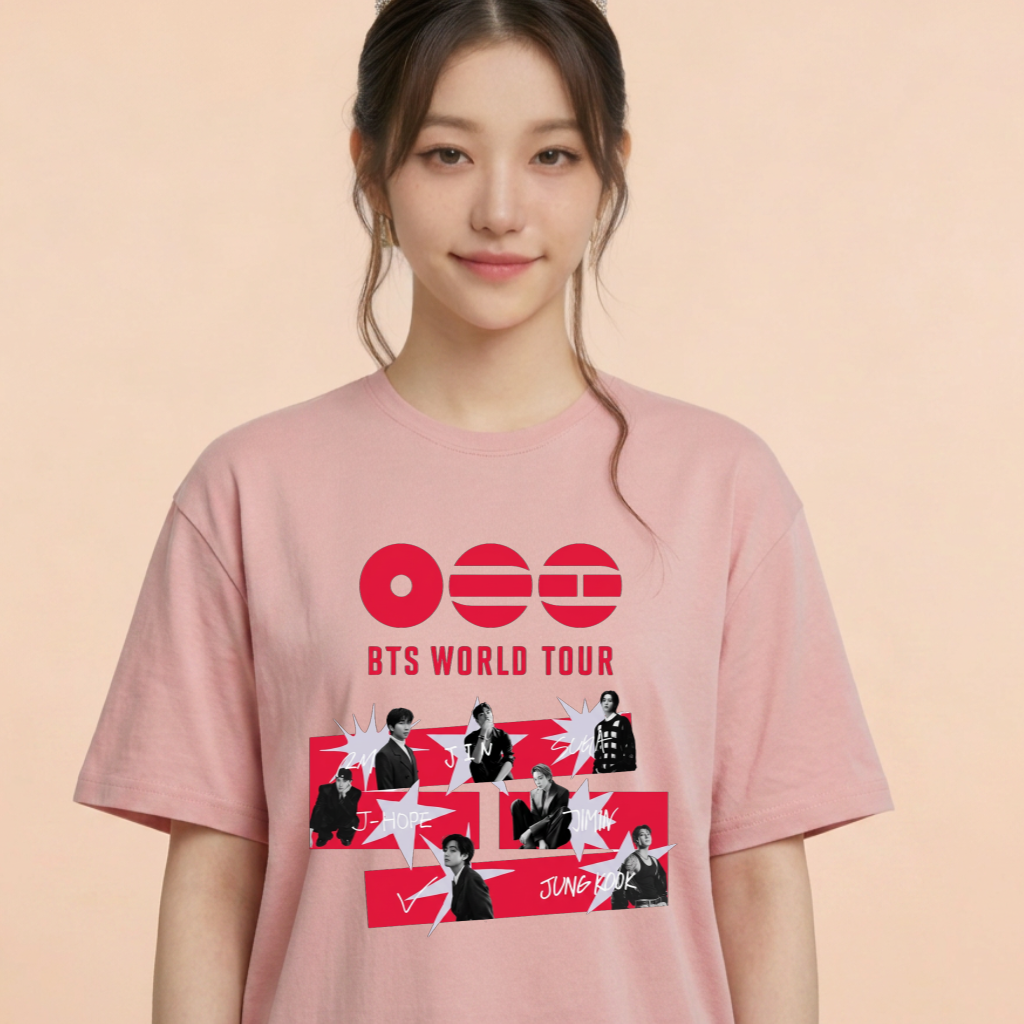 Camiseta BTS World Tour 2026 - Rosa (Wonyoung)
