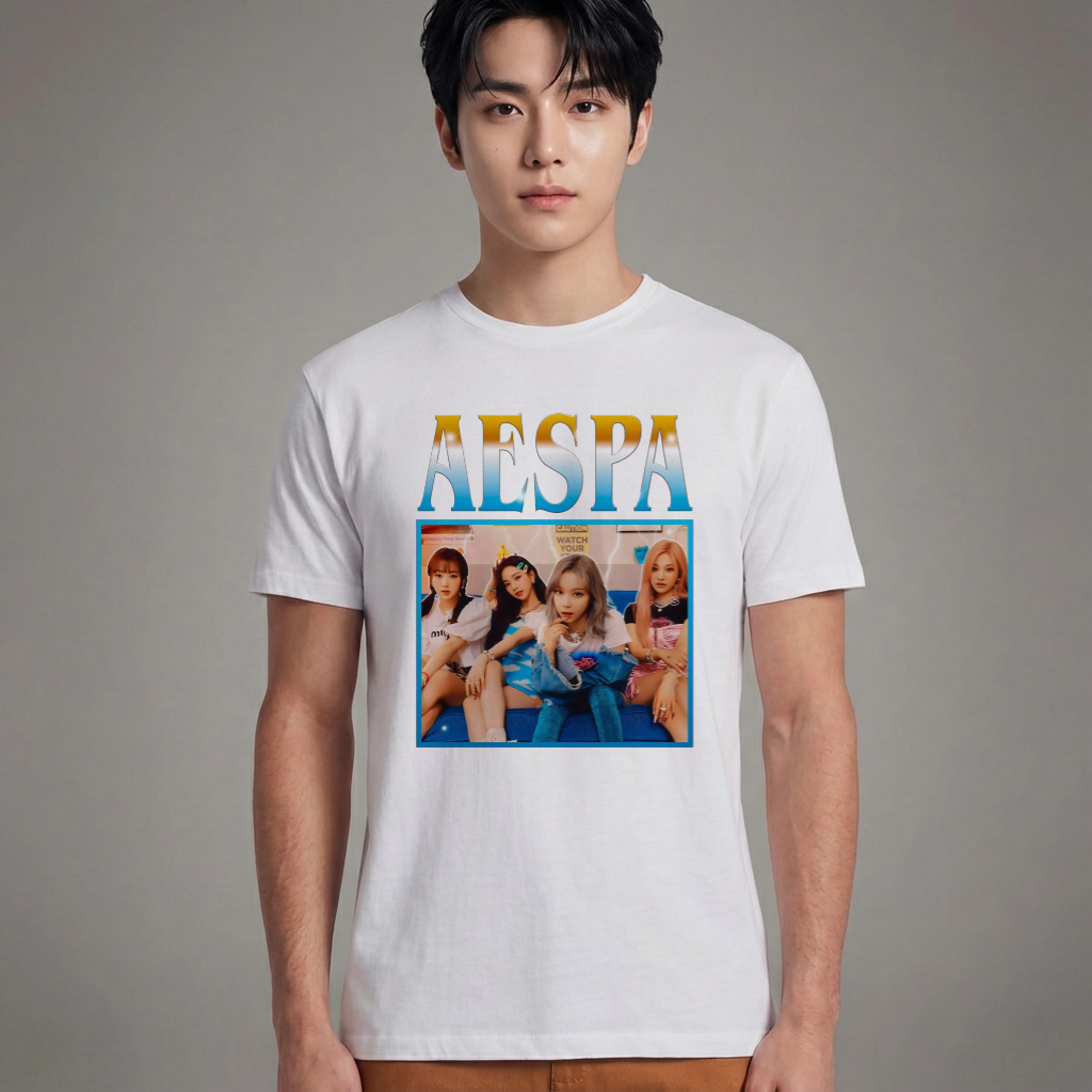 Camiseta Básica Aespa Aesthetic - Branca