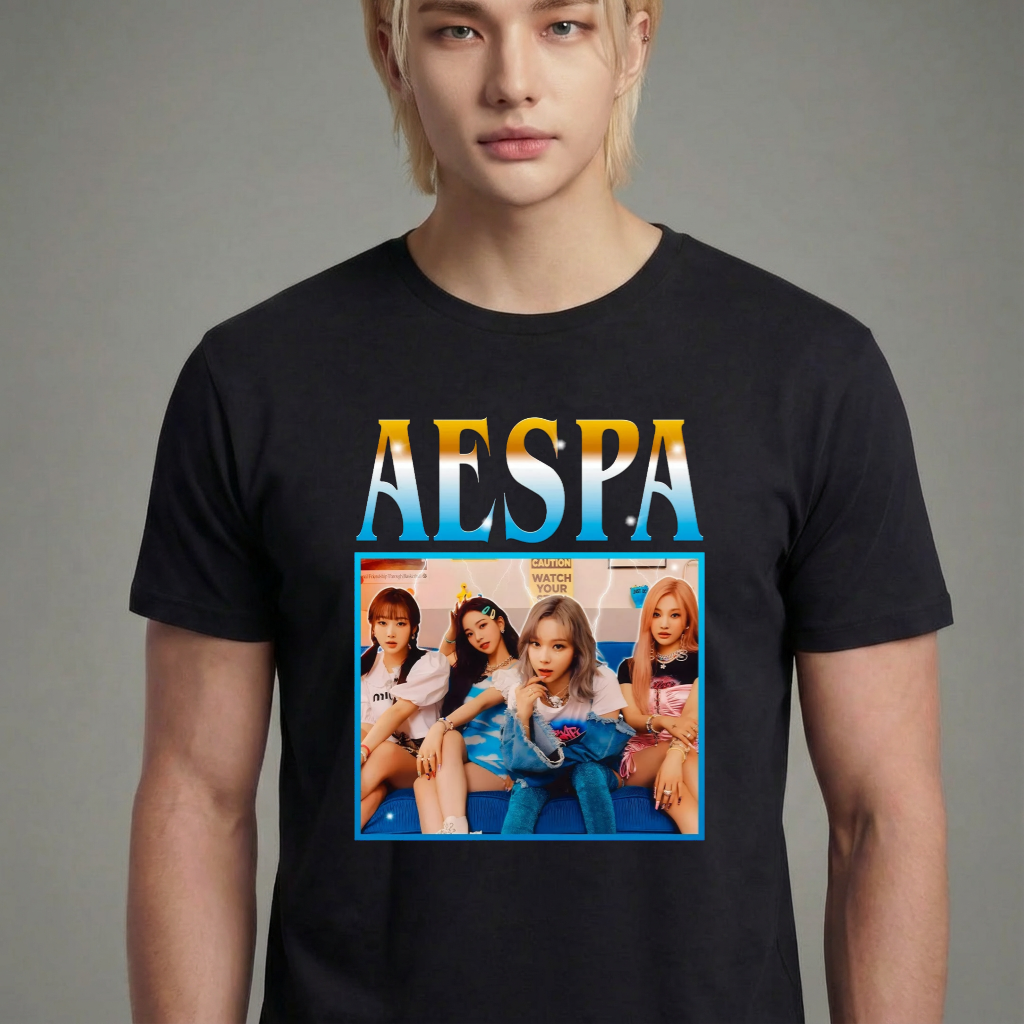 Camiseta camiseta-basica-aespa-aesthetic - Preta