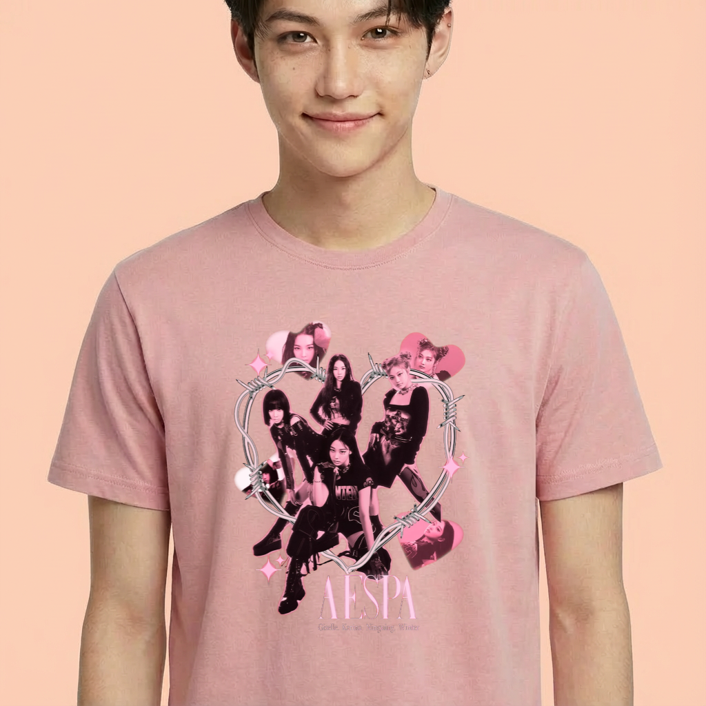 Camiseta camiseta-basica-aespa-chrome - Rosa