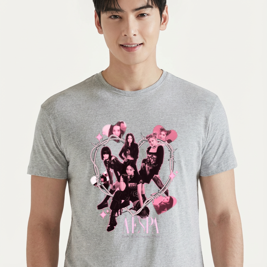 Camiseta camiseta-basica-aespa-chrome - Cinza