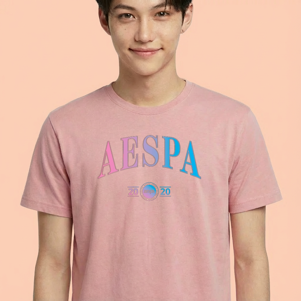 Camiseta Aespa College rosa