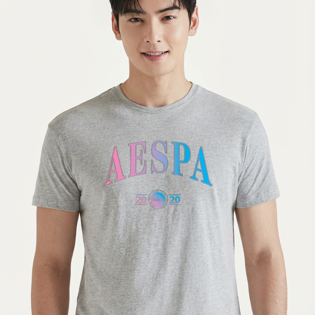 Camiseta Aespa College cinza