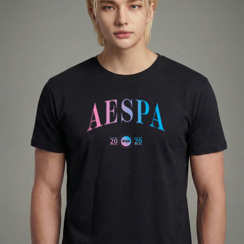 Camiseta Aespa College preta
