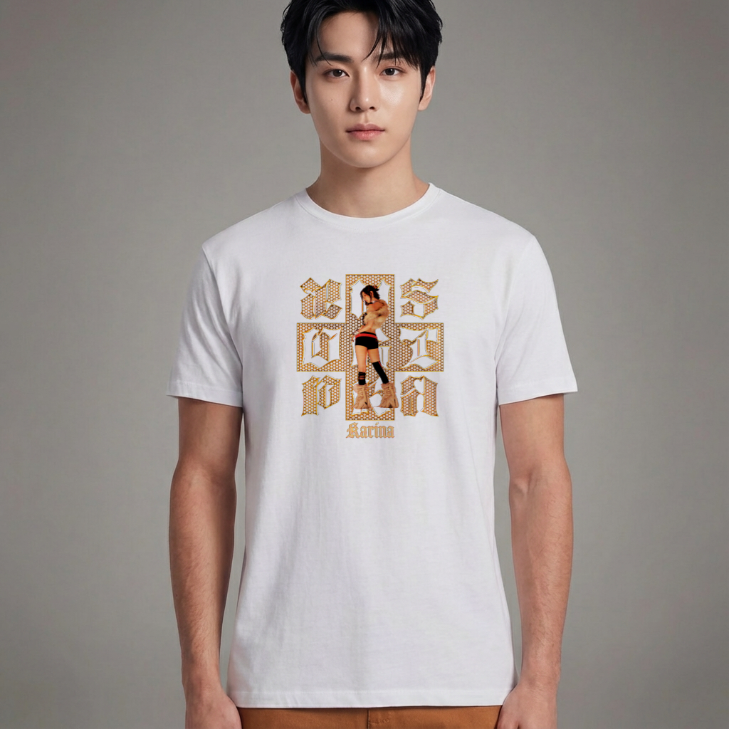 Camiseta Básica Aespa Dirty Work Karina - Branca