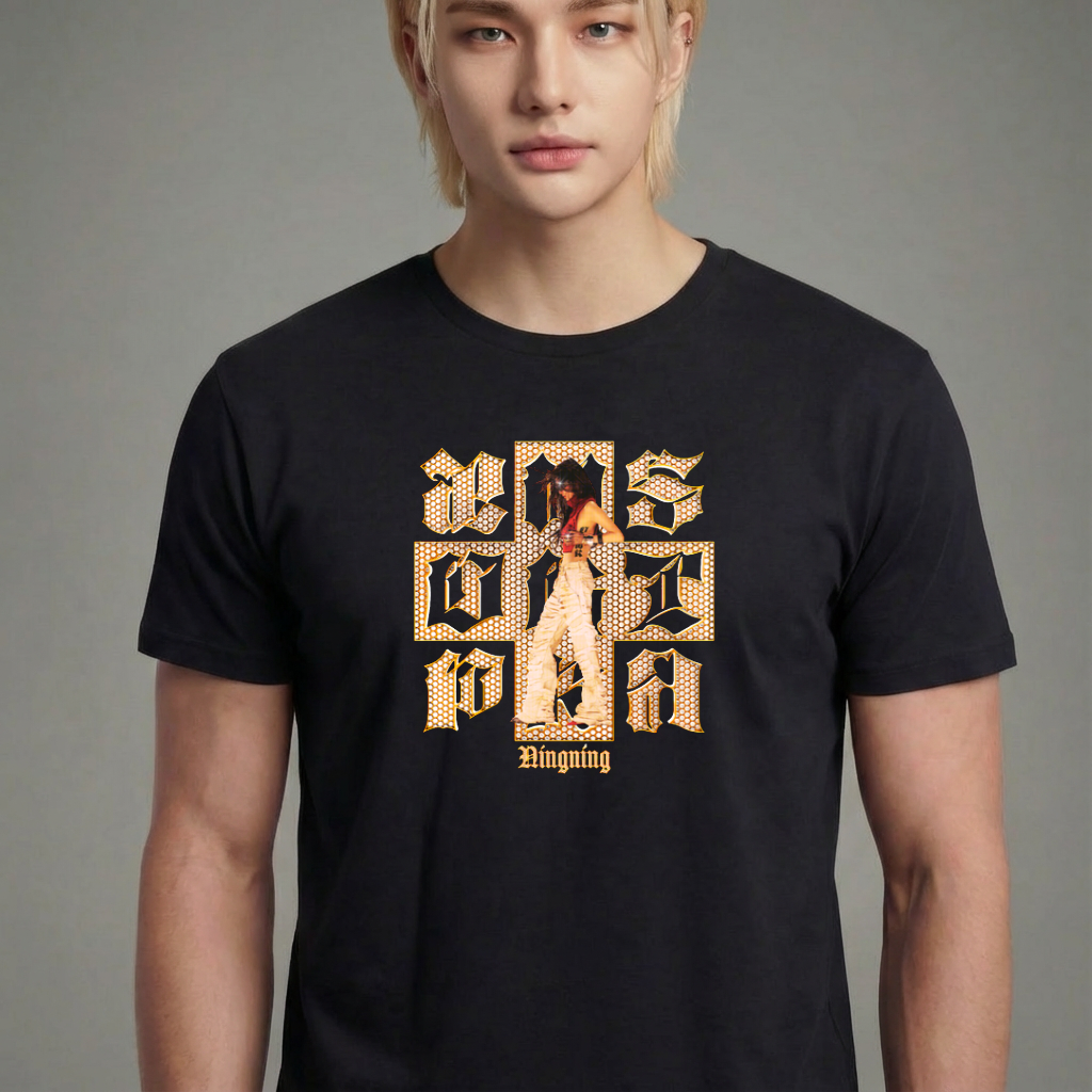 Camiseta camiseta-basica-aespa-dirty-work-ningning - Preta