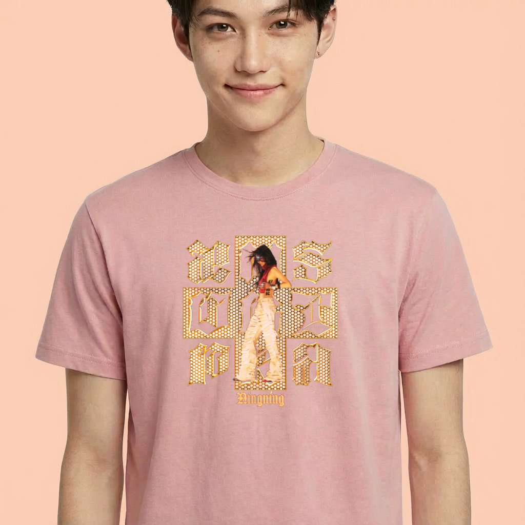 Camiseta camiseta-basica-aespa-dirty-work-ningning - Rosa