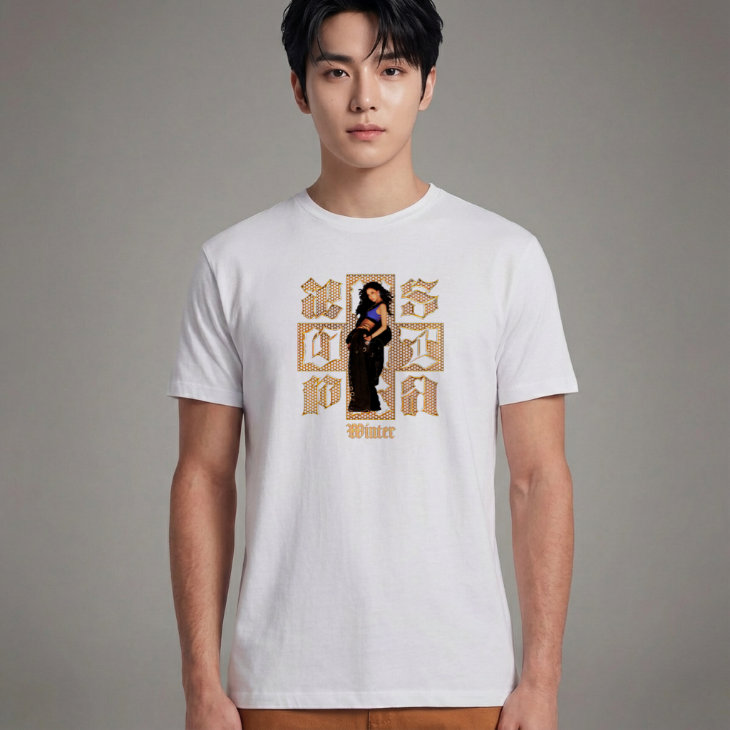 Camiseta Básica Aespa Dirty Work Winter - Branca