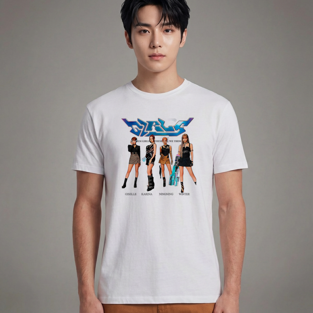 Camiseta Básica Aespa Girls - Branca